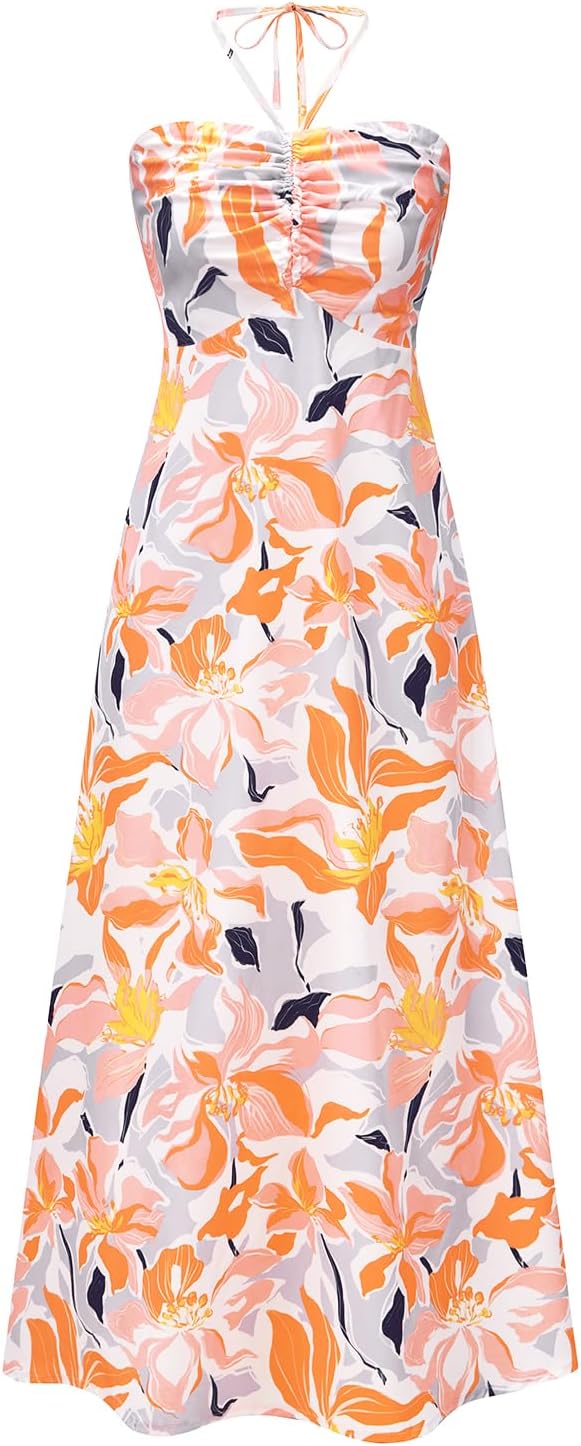 IHOT Floral Halterneck Maxi Dress