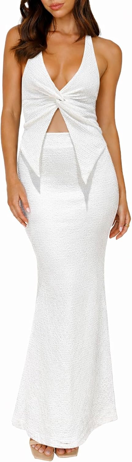 IHOT Halter Two-Piece Maxi Set