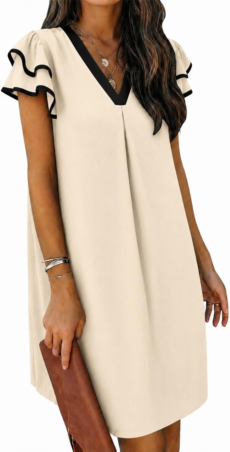IHOT Ruffle-Sleeve Shift Dress